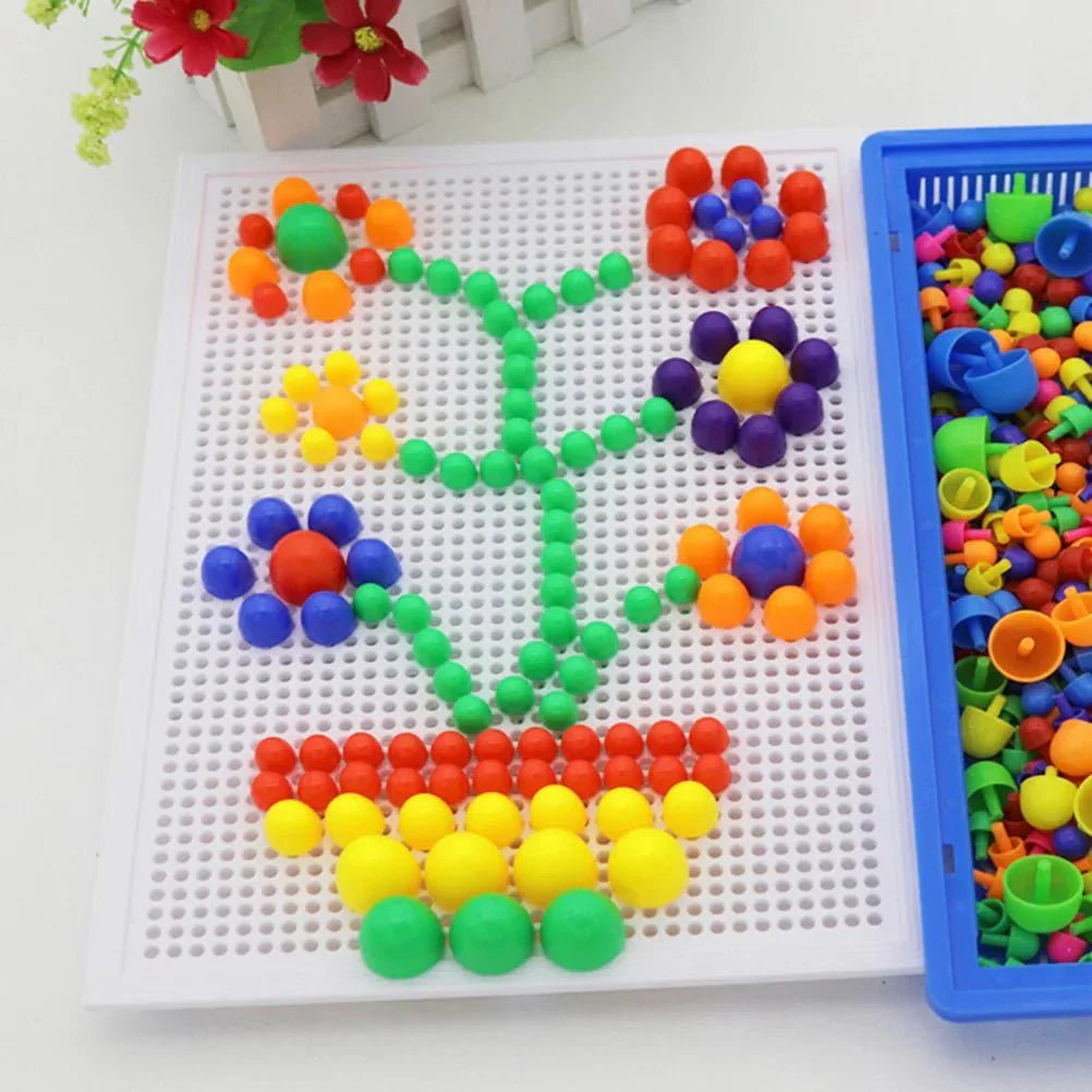 Montessori Mozaïek Bord Met Pinnen Voor Kinderen - KidsKorner