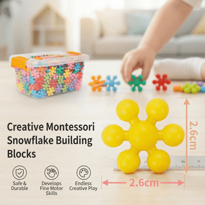 Montessori Sneeuwvlok Bouwblokken – Creatief Constructiespeelgoed - KidsKorner