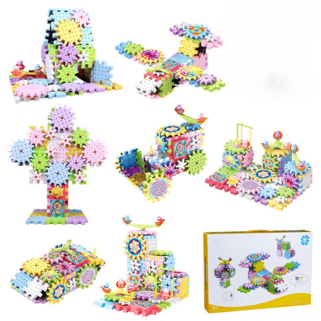 Montessori Tandwiel Bouwblokken – Creatieve Constructieset Kind - KidsKorner