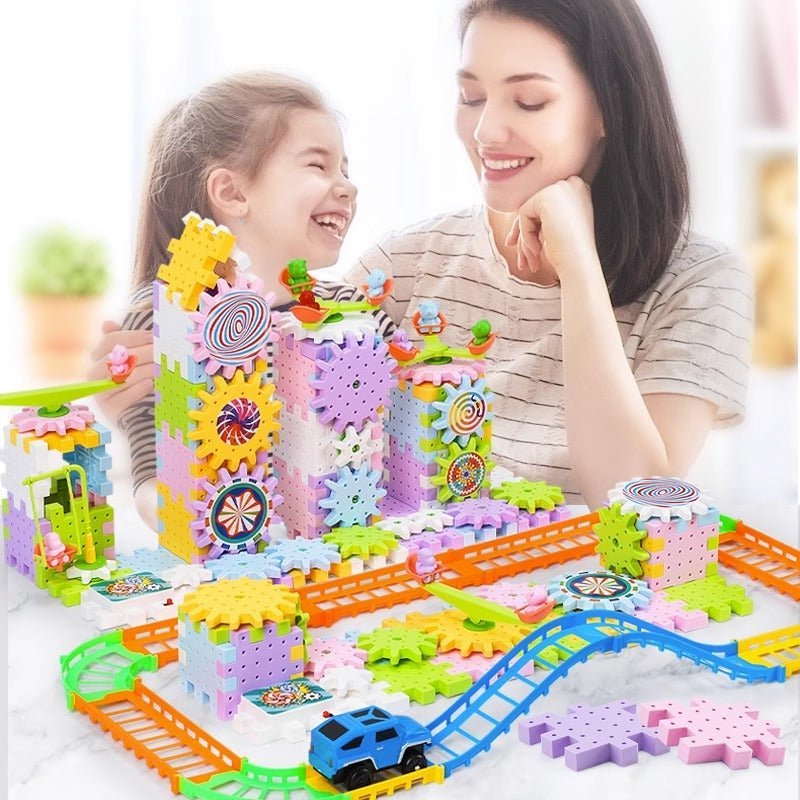 Montessori Tandwiel Bouwblokken – Creatieve Constructieset Kind - KidsKorner
