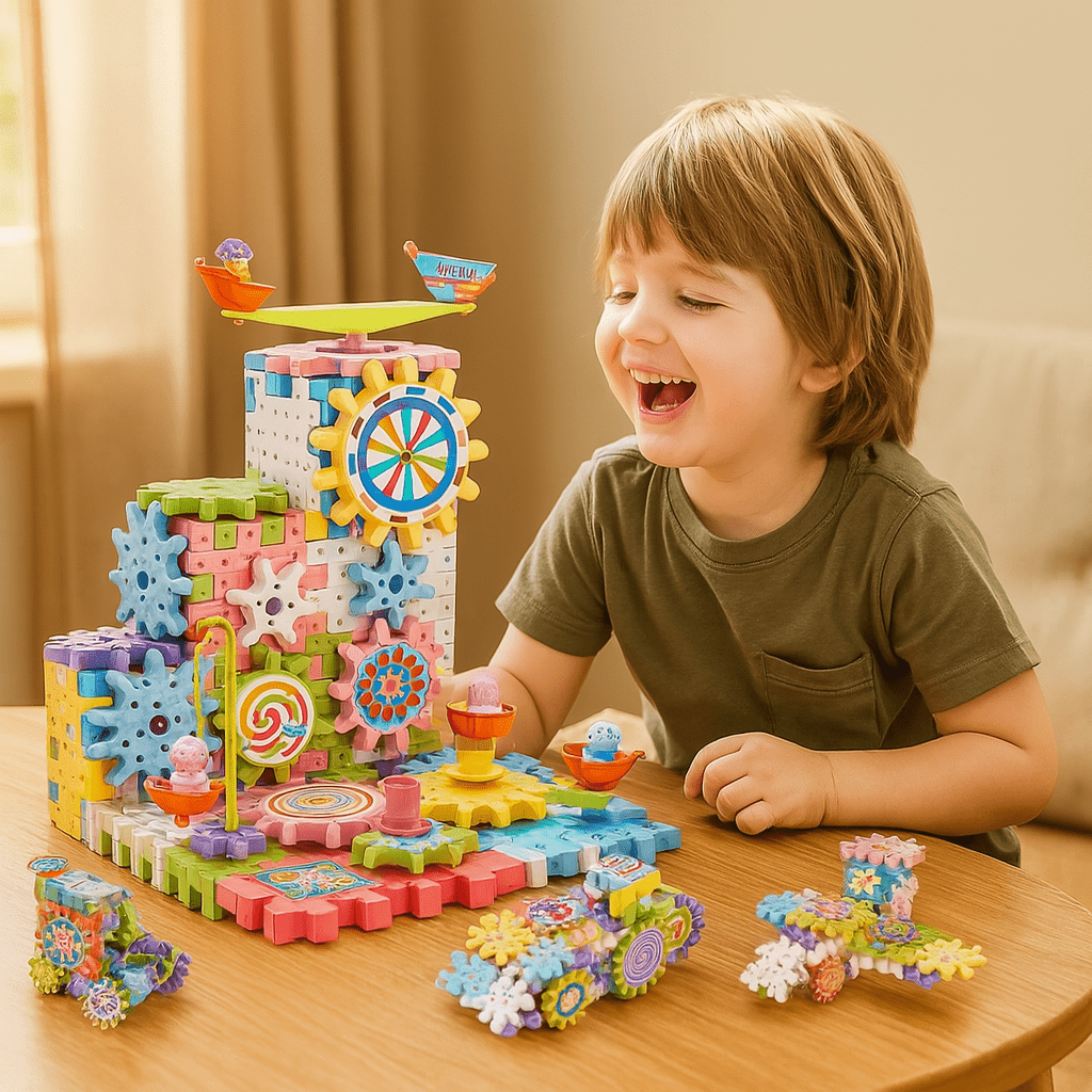 Montessori Tandwiel Bouwblokken – Creatieve Constructieset Kind - KidsKorner