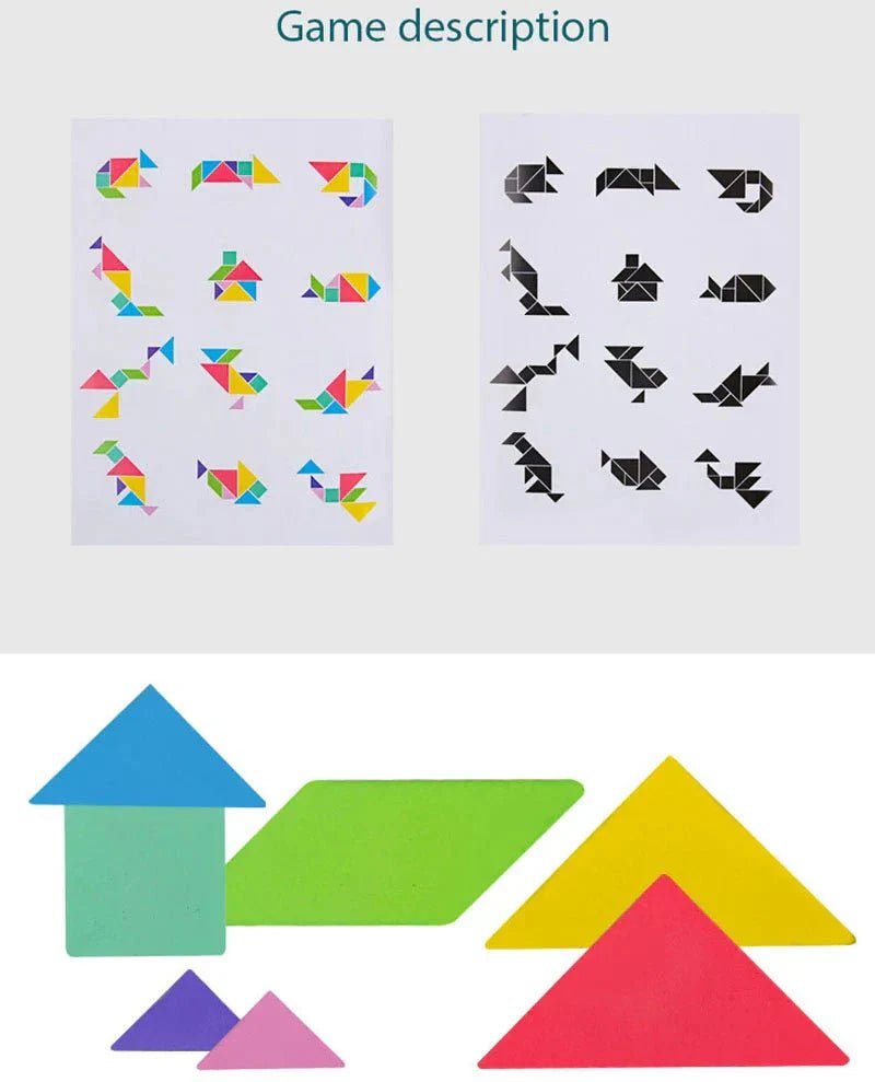Montessori Tangram Puzzel Magnetisch Boek Educatief - KidsKorner