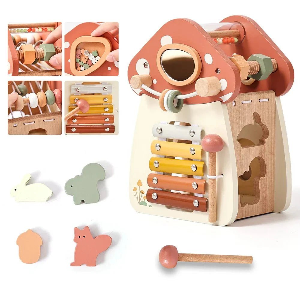 Muzikubo Houten Activiteitenkubus Met Xylofoon En Vormpjes - KidsKorner