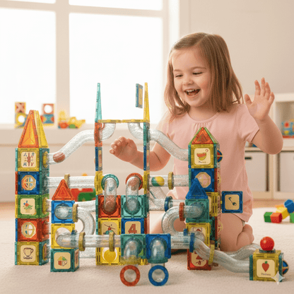 Pipetrix Magnetische Tegels - Magnetische Knikkerbaan Bouwstenen - KidsKorner