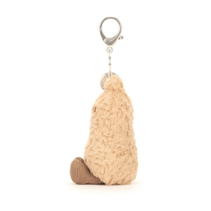 Pluche Pinda Tasbedel Sleutelhanger Met Karabijnhaak | Zachte Knuffelhanger - KidsKorner