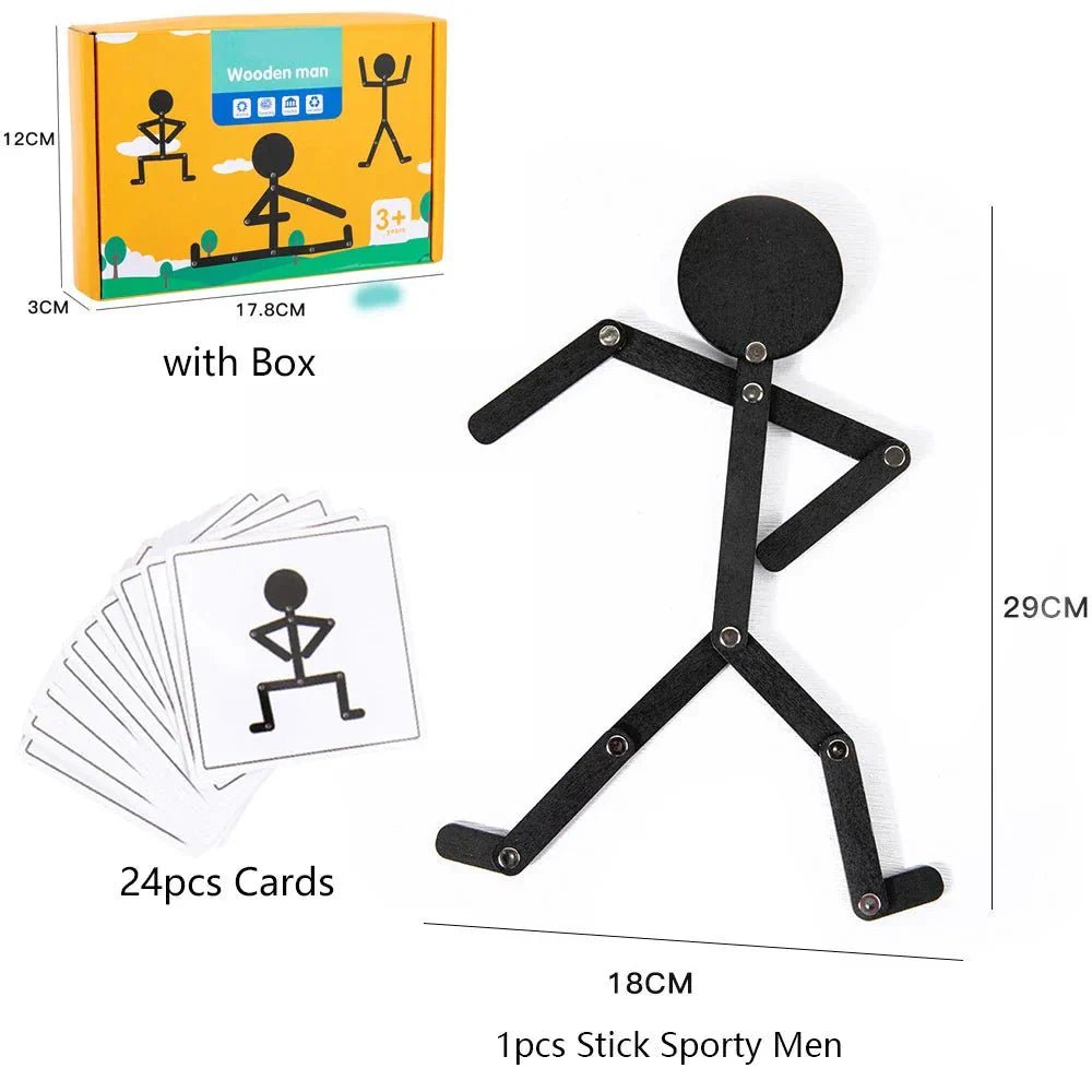Poseerpop Puzzel Speelgoed | Kunststof Figuur Met 24 Opdrachtkaarten - KidsKorner