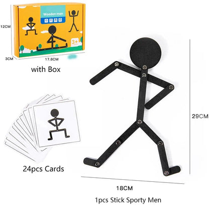 Poseerpop Puzzel Speelgoed | Kunststof Figuur Met 24 Opdrachtkaarten - KidsKorner