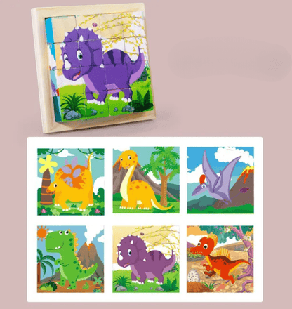 PuzzelKubo 6 - zijdige Houten Montessori Blokpuzzel - KidsKorner