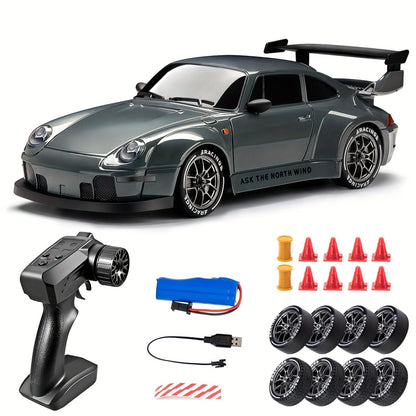 RC Driftauto Speelgoedauto Met Afstandsbediening, Extra Wielen, Pionnen En Parcours Set 6+ Jaar - KidsKorner