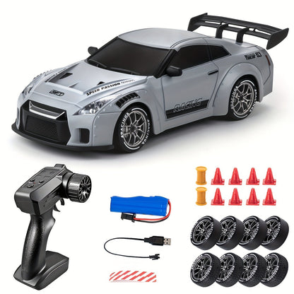 RC Driftauto Speelgoedauto Met Afstandsbediening, Extra Wielen, Pionnen En Parcours Set 6+ Jaar - KidsKorner