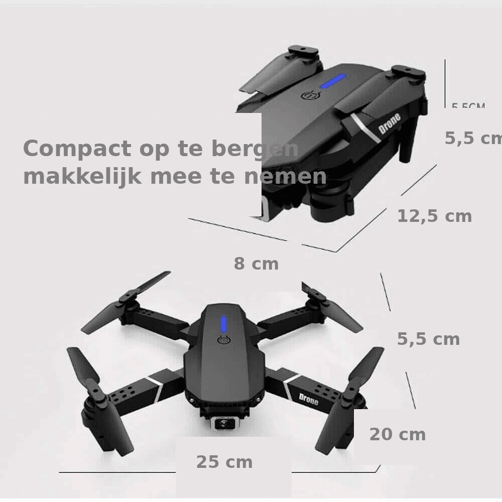 RC Drone Met Camera Voor Kinderen | Opvouwbaar WiFi FPV Live Beeld 4K - KidsKorner