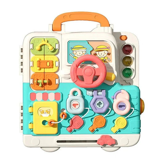 RijKoffer Busy Board - Montessori Activiteitenbord - KidsKorner