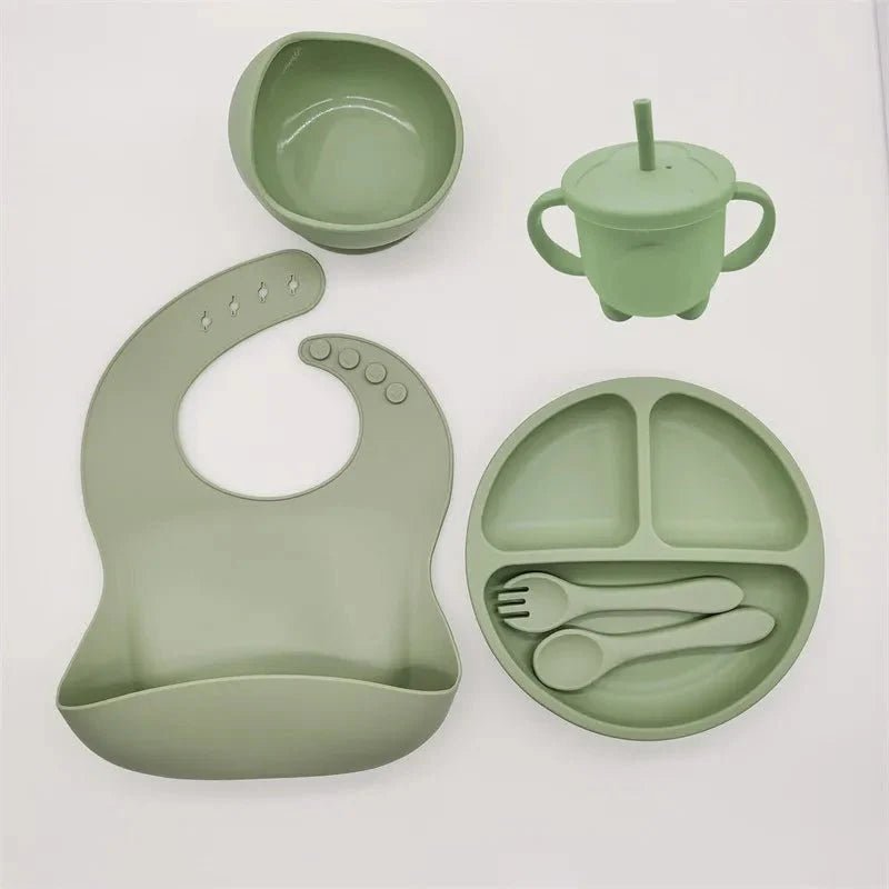 Siliconen Baby Eetset Met Zuignap En Slab BPA - vrij - KidsKorner