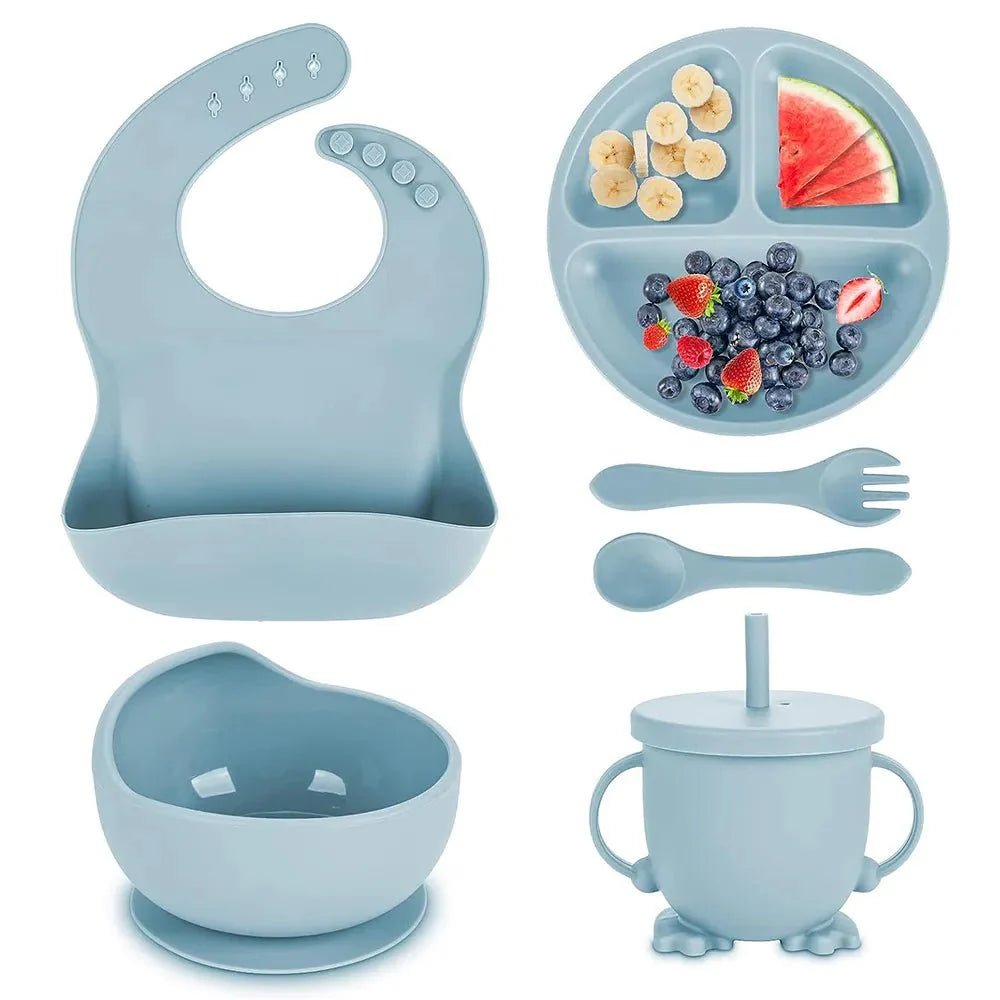 Siliconen Baby Eetset Met Zuignap En Slab BPA - vrij - KidsKorner