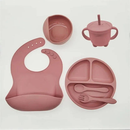 Siliconen Baby Eetset Met Zuignap En Slab BPA - vrij - KidsKorner