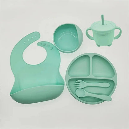 Siliconen Baby Eetset Met Zuignap En Slab BPA - vrij - KidsKorner
