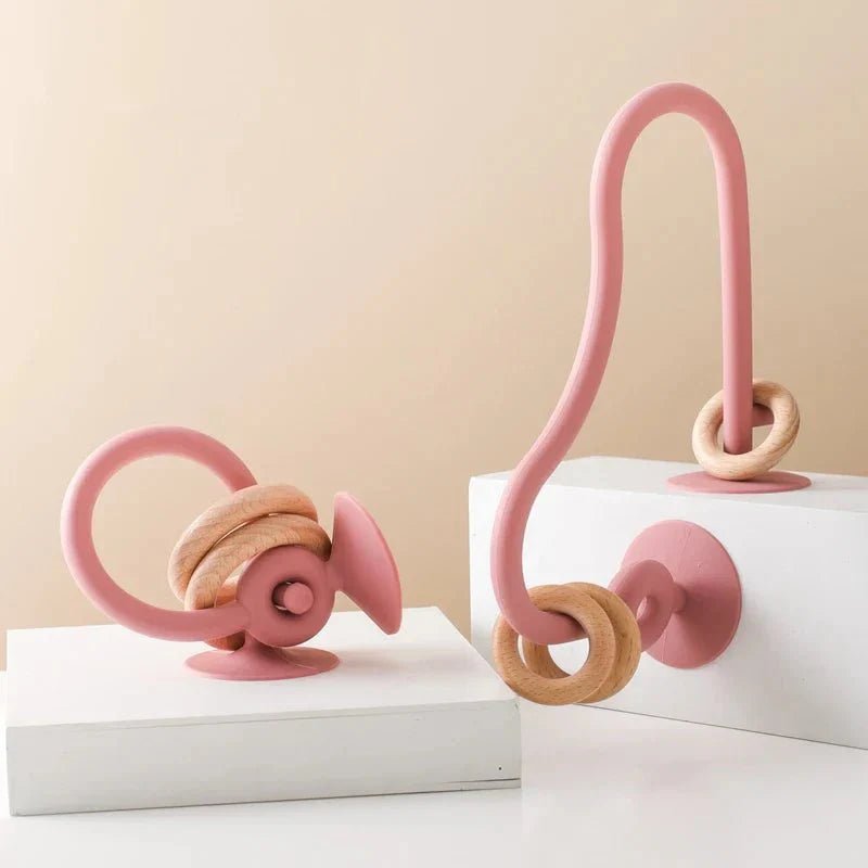 Siliconen Bijtring Doolhof Met Houten Ringen - KidsKorner