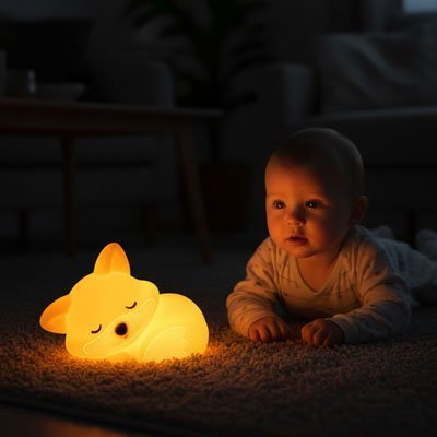 Siliconen Vos Nachtlampje Baby Oplaadbaar Met Timer - KidsKorner