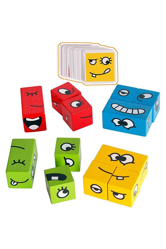 SmoelKubo Emotie Blokkenspel - Gezicht Puzzelspel - KidsKorner