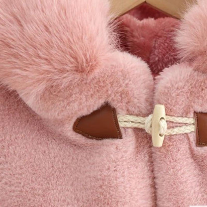 SneeuwLina Teddy Cape Meisje - Poncho Met Capuchon - KidsKorner