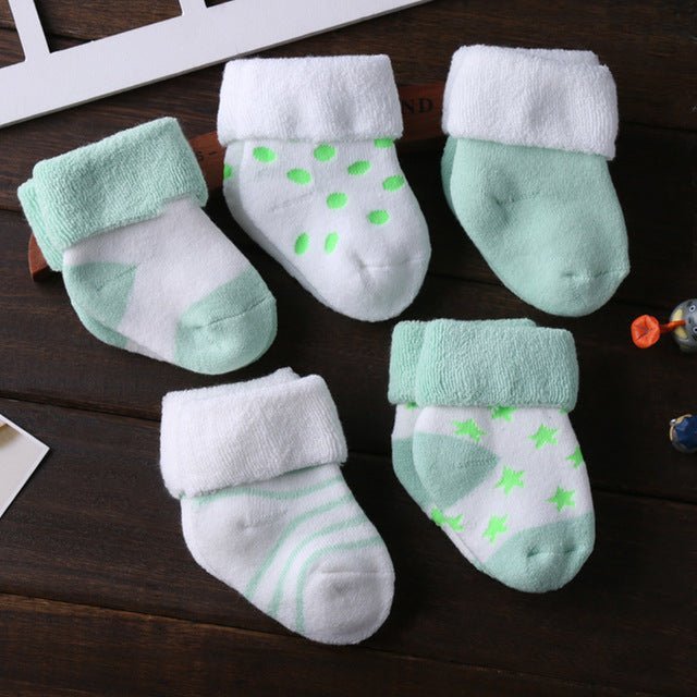 SoftGrip Babysokjes Antislip - Baby Sokken Set 5 Paar - KidsKorner