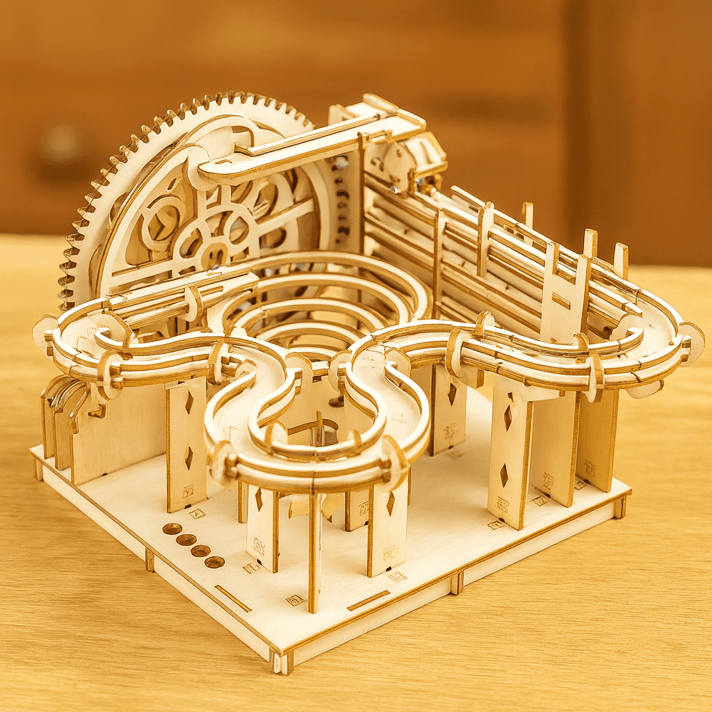 TimberFlow Knikkerbaan Bouwpakket - Houten 3D Puzzel - KidsKorner