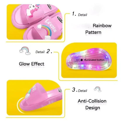 Unicornia Kinder LED Slippers - Lichtgevende Sloffen - KidsKorner