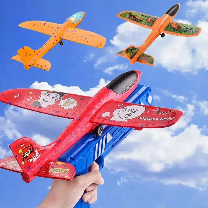 VliegVonk Vliegtuig Launcher - Foam Zweefvliegtuig - KidsKorner