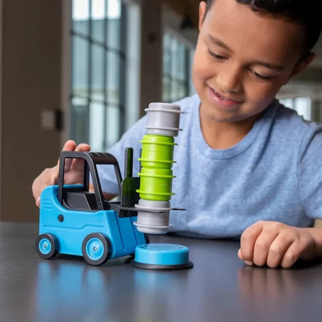 Vorkheftruck Stapelspel Met Bel En Opdrachtkaarten – Kleuren Sorteren 3–6 Jaar - KidsKorner