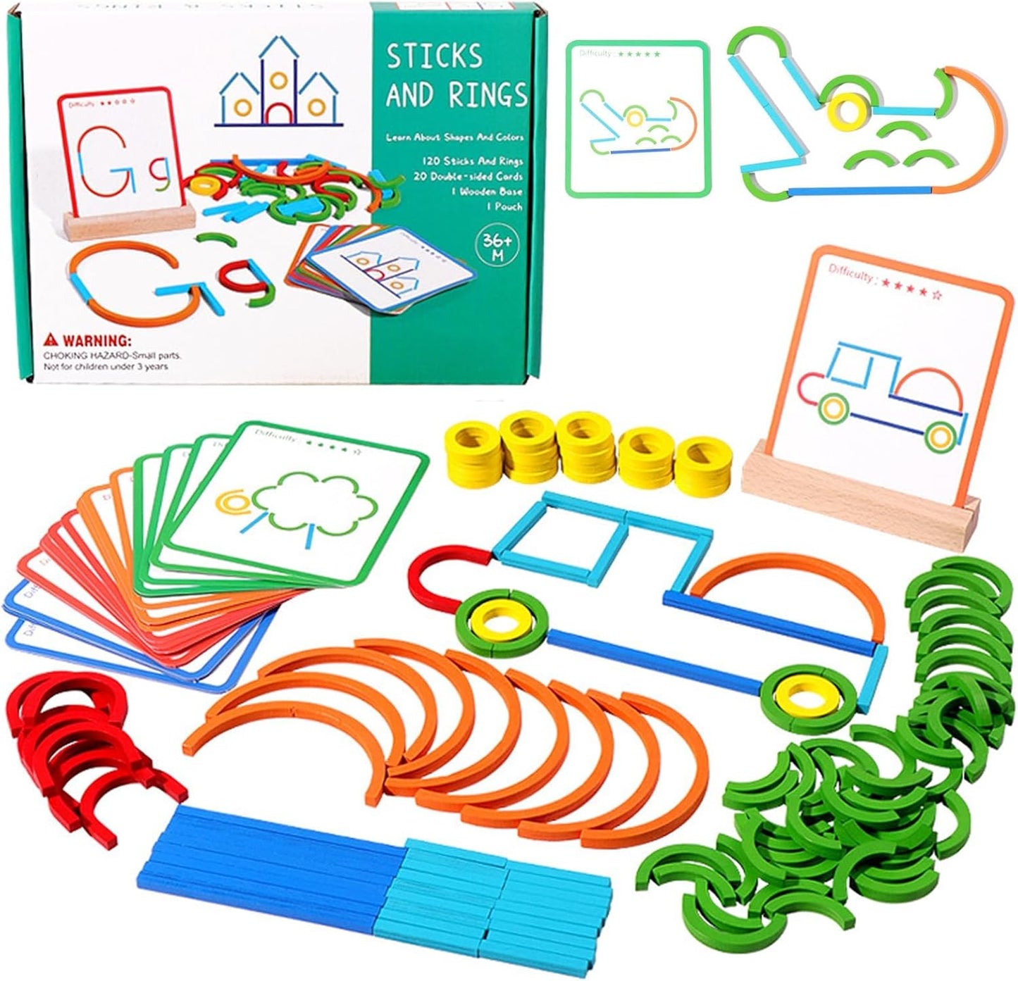 VormKompas Houten Vormenpuzzel Montessori – Patroonpuzzel - KidsKorner