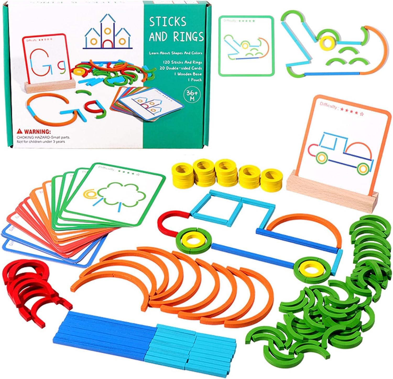 VormKompas Houten Vormenpuzzel Montessori – Patroonpuzzel - KidsKorner