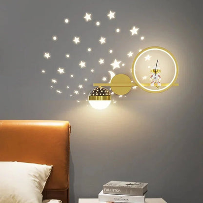 Wandlamp Kinderkamer Met Sterrenhemel Projectie En Nachtlamp - KidsKorner