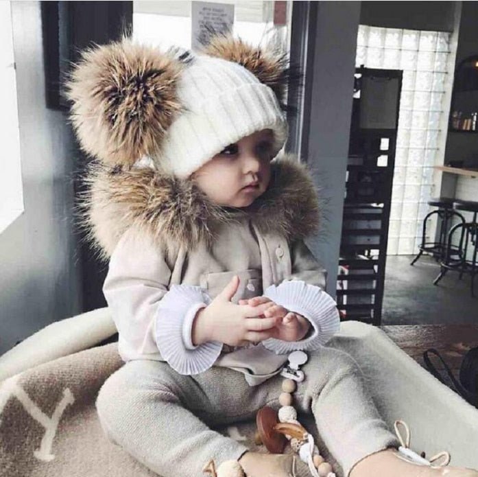 WinterWolk Pomponmuts Kind - Babymuts Peutermuts - 1 t/m 6 jaar - KidsKorner