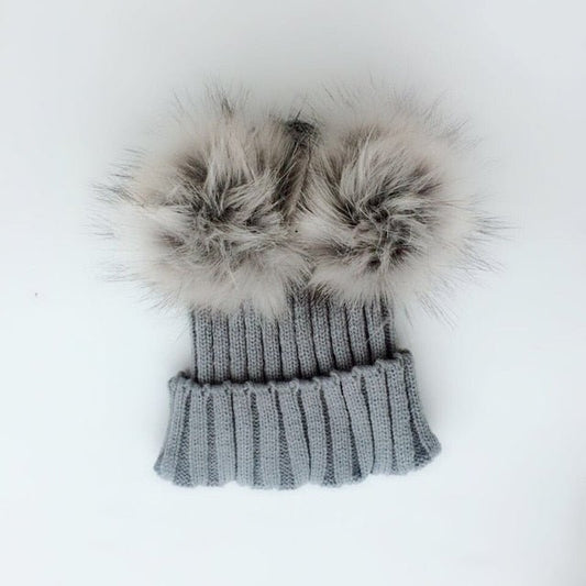 WinterWolk Pomponmuts Kind - Babymuts Peutermuts - 1 t/m 6 jaar - KidsKorner
